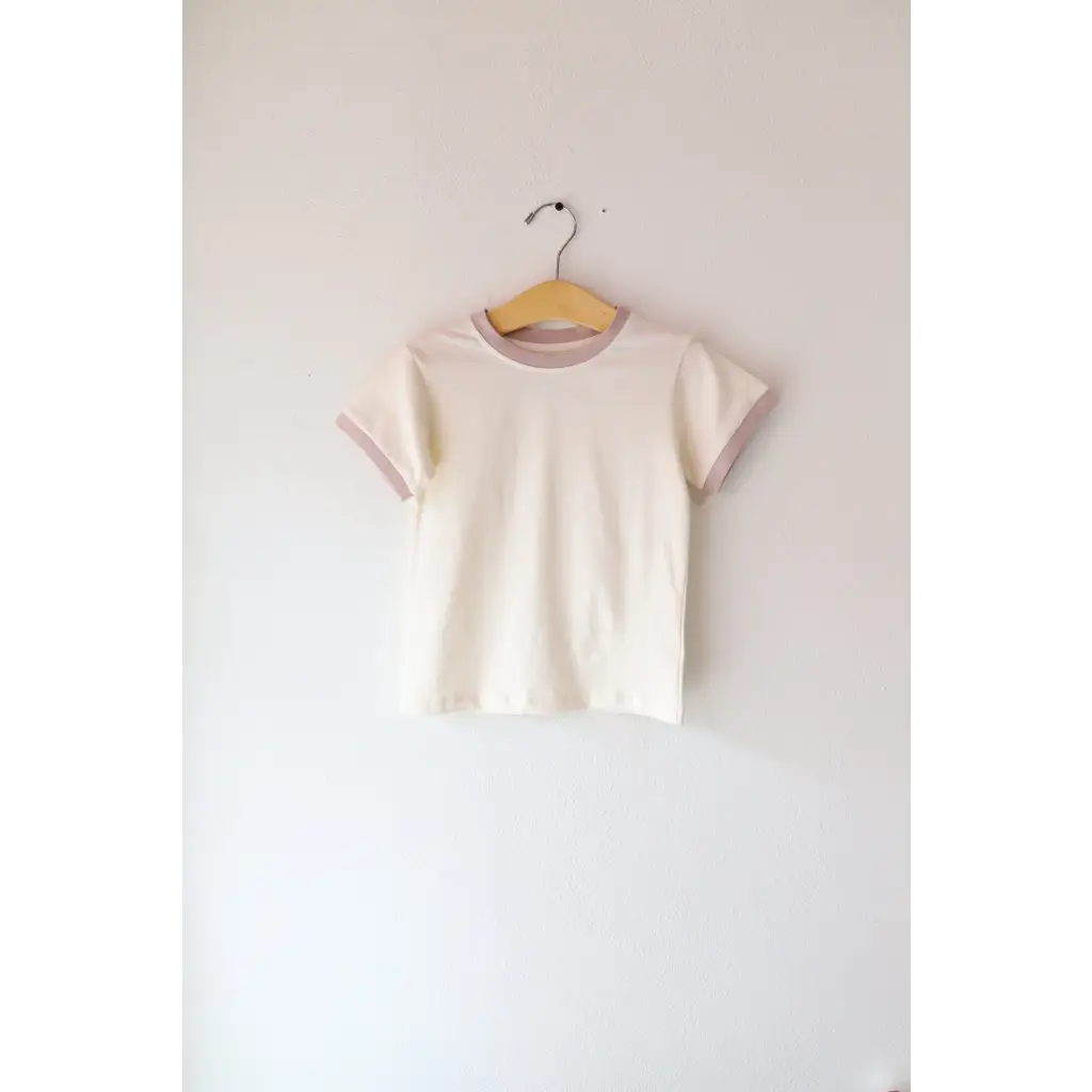 Organic Toddler & Kids Everyday Ringer Tee - Fawn Pink