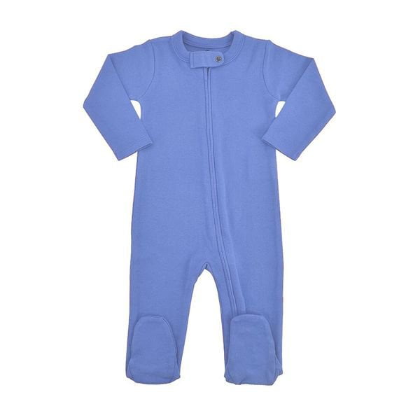 Organic Baby Footed Sleeper - Periwinkle Blue