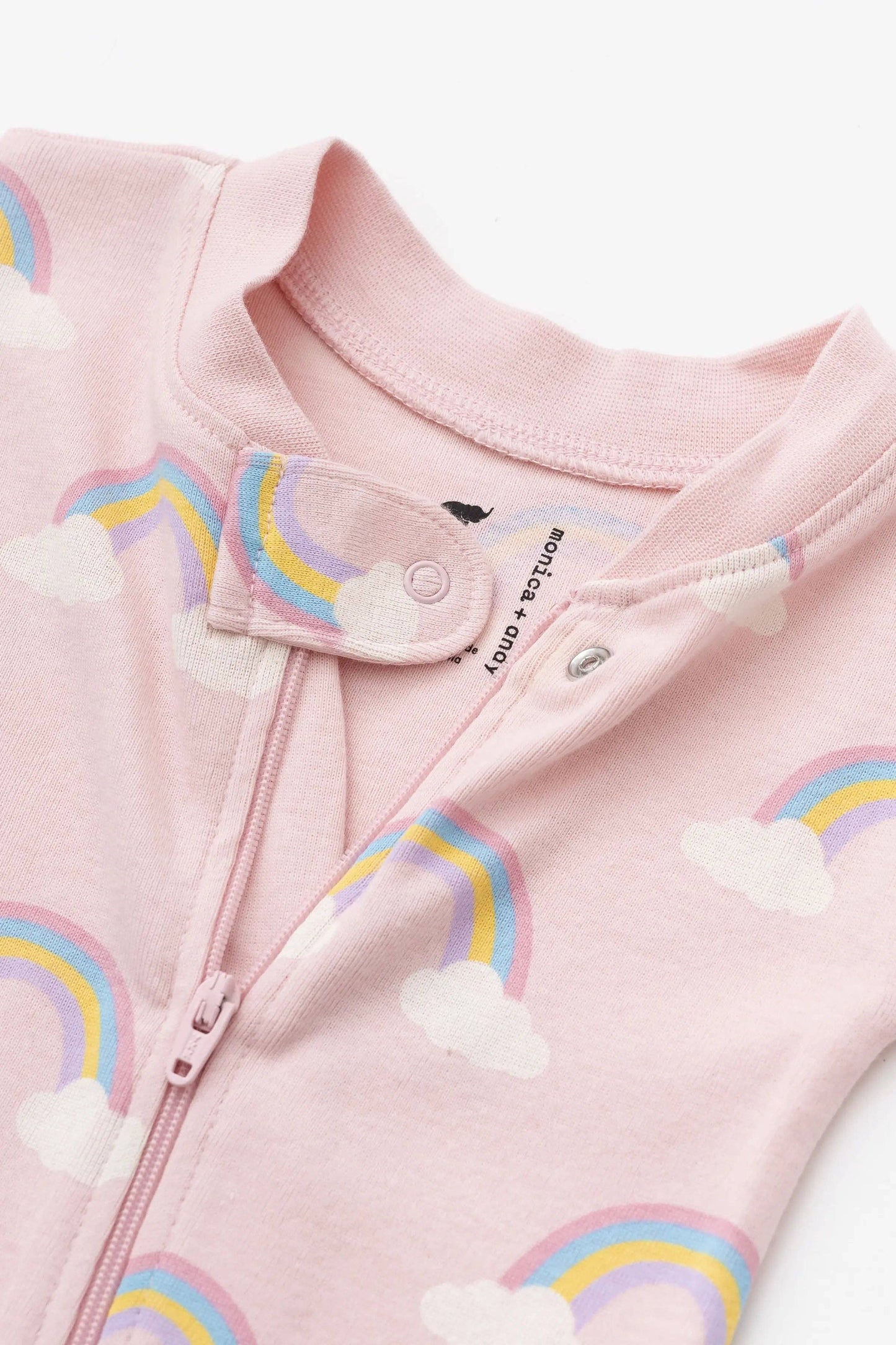 Organic Baby Footless Romper - Pink Rainbow Dreams