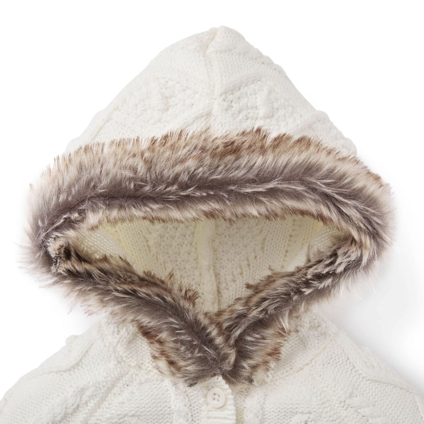 Organic Baby Faux Fur Hooded Romper