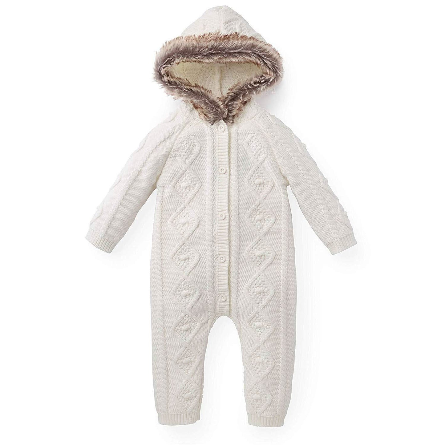 Organic Baby Faux Fur Hooded Romper