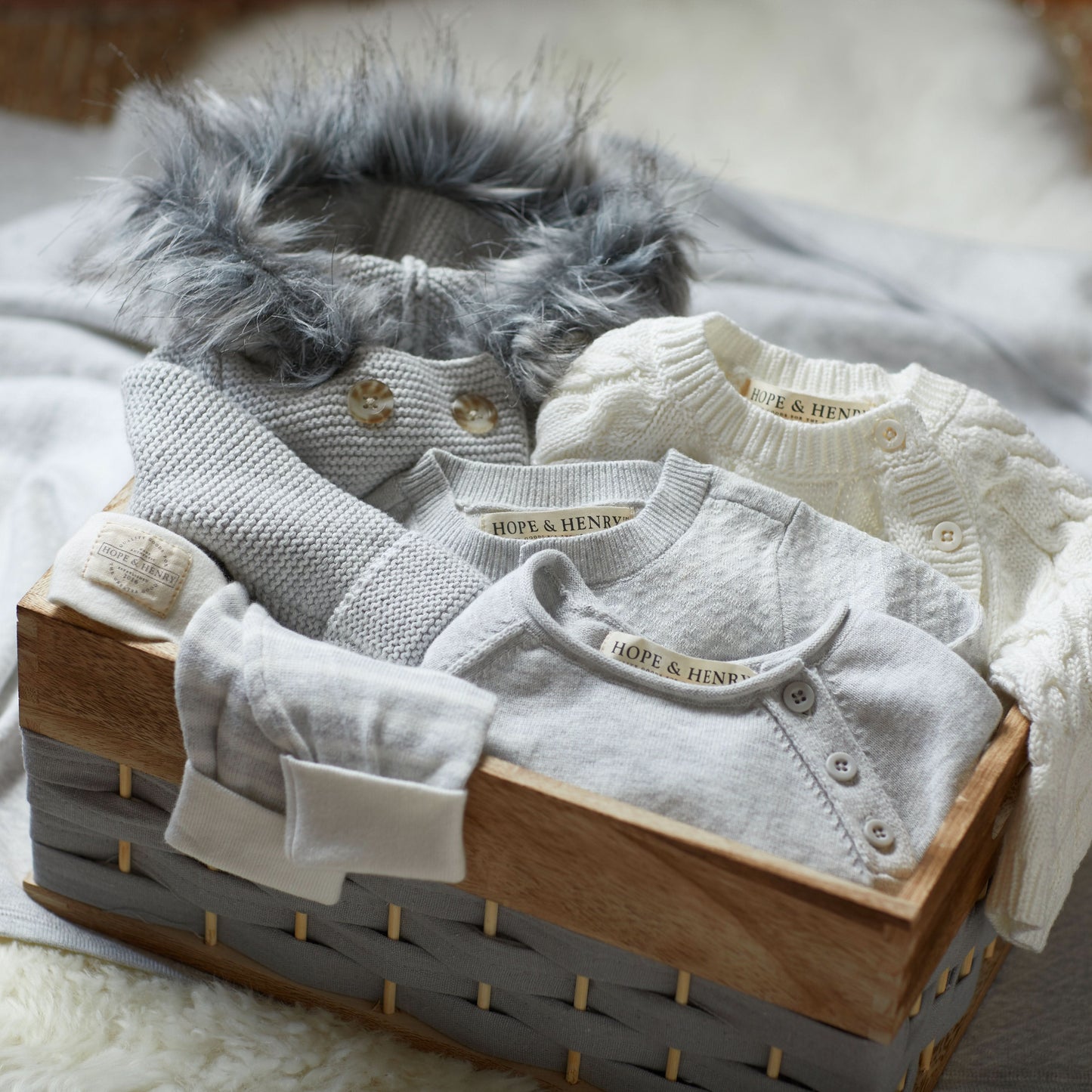 Baby Organic Faux Fur Hooded Sweater