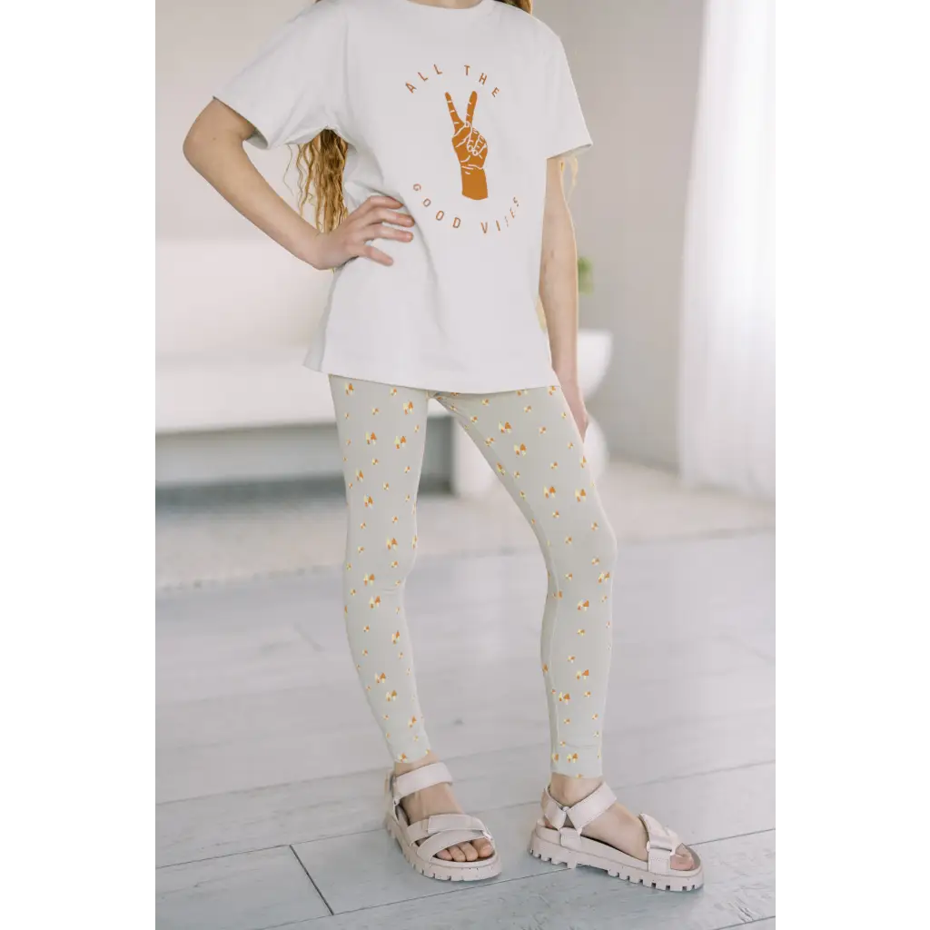 Organic Toddler & Kids Lightweight Leggings - Small Trees