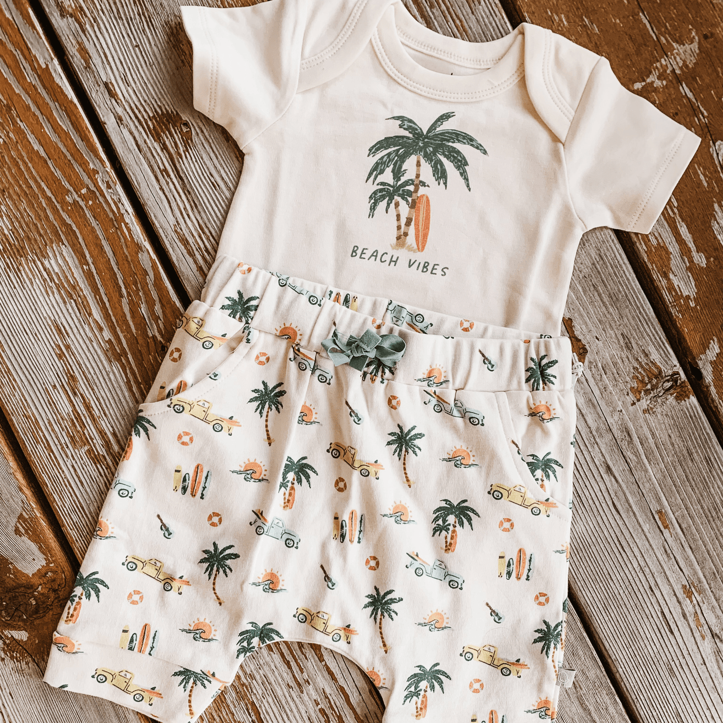 Organic Baby Graphic Bodysuit - Beach Vibes Palms