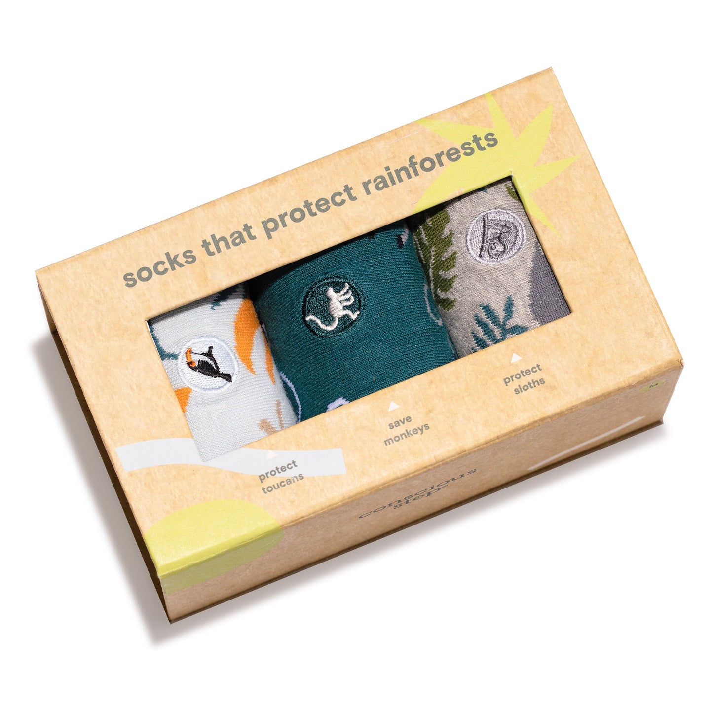 Protect Rainforests Adult Socks Gift Box
