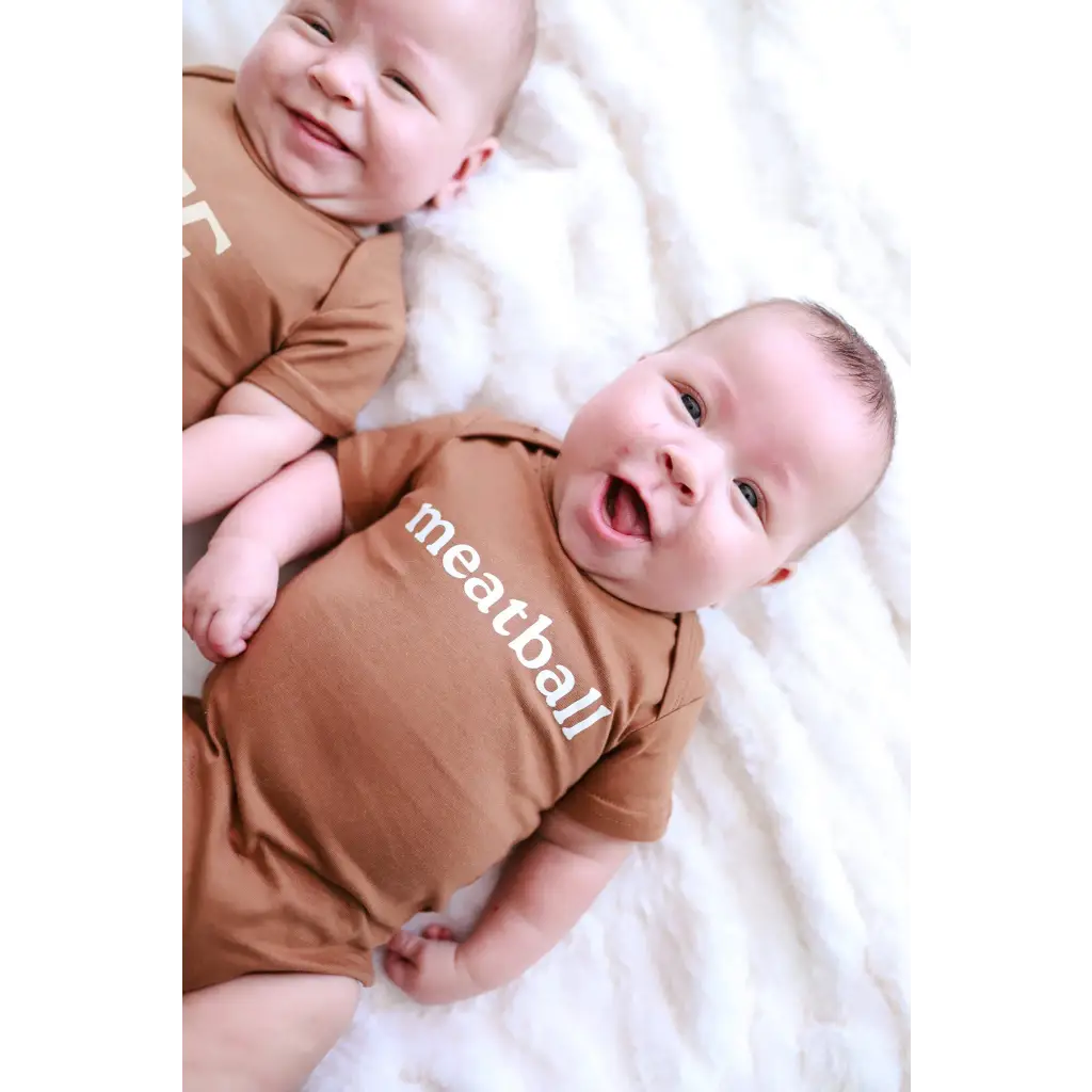 Organic Cotton Baby Bodysuit - Meatball
