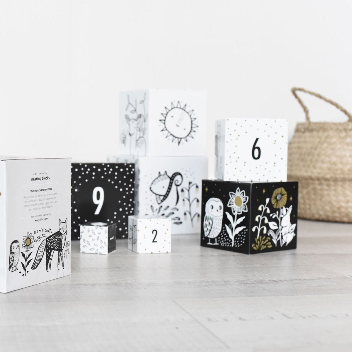 Set of 10 Nesting Blocks - Woodland Numbers