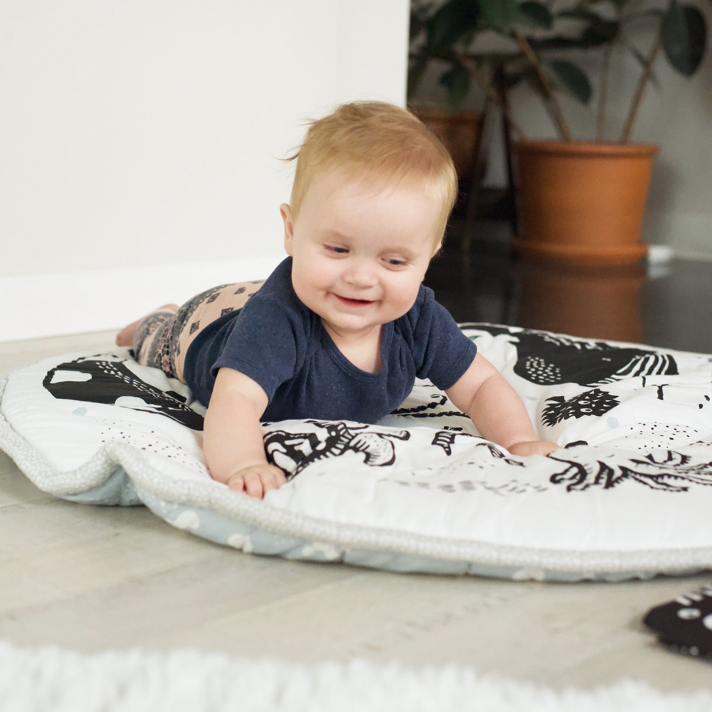 Organic Baby Large Reversible Ocean Playmat