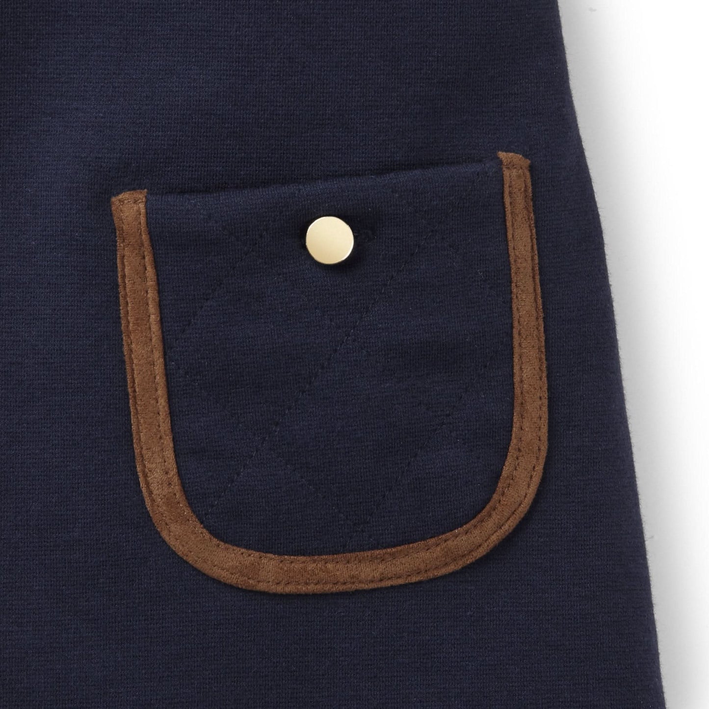 Girls Quilted Ponte Riding Dress - Navy