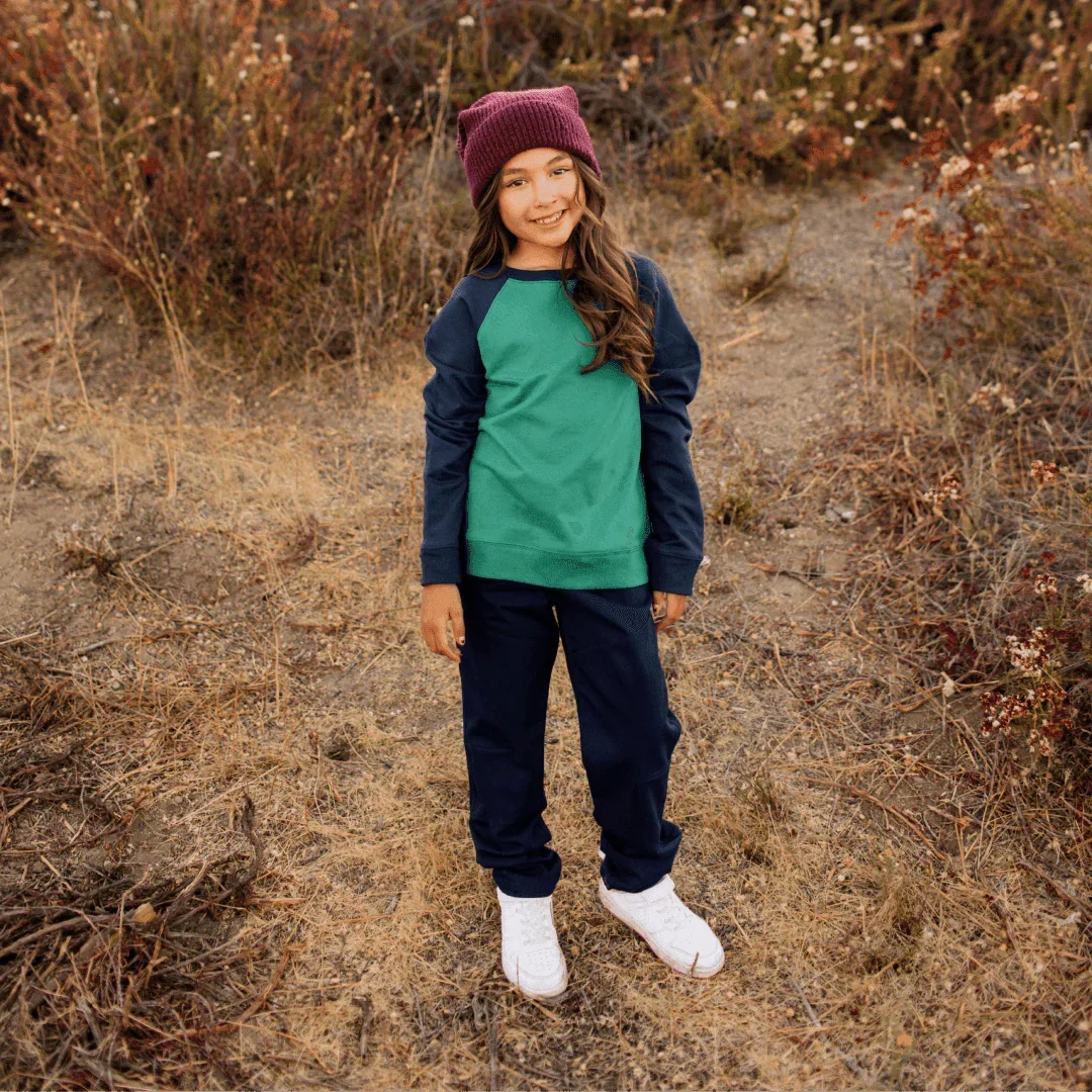 Organic Kids Stevie Raglan Sweatshirt Colorblock