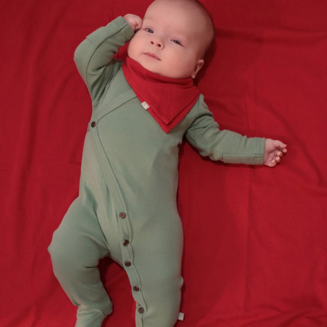 Organic Baby Footed Sleeper - Basil Green
