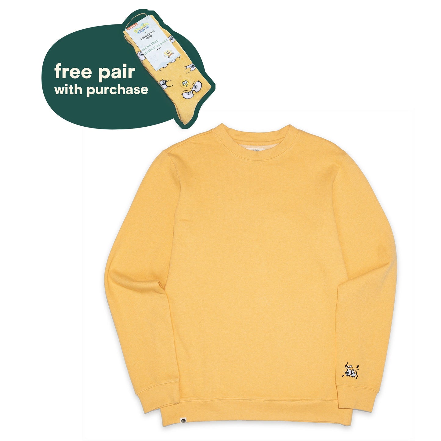 Spongebob Protect Oceans Adult Crew Sweatshirt