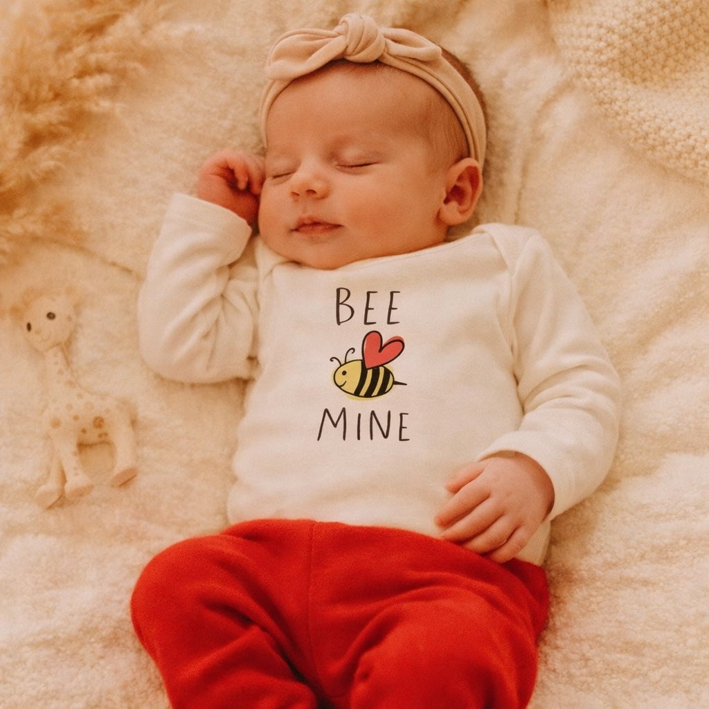 Long Sleeve Graphic Baby Bodysuit - Bee Mine