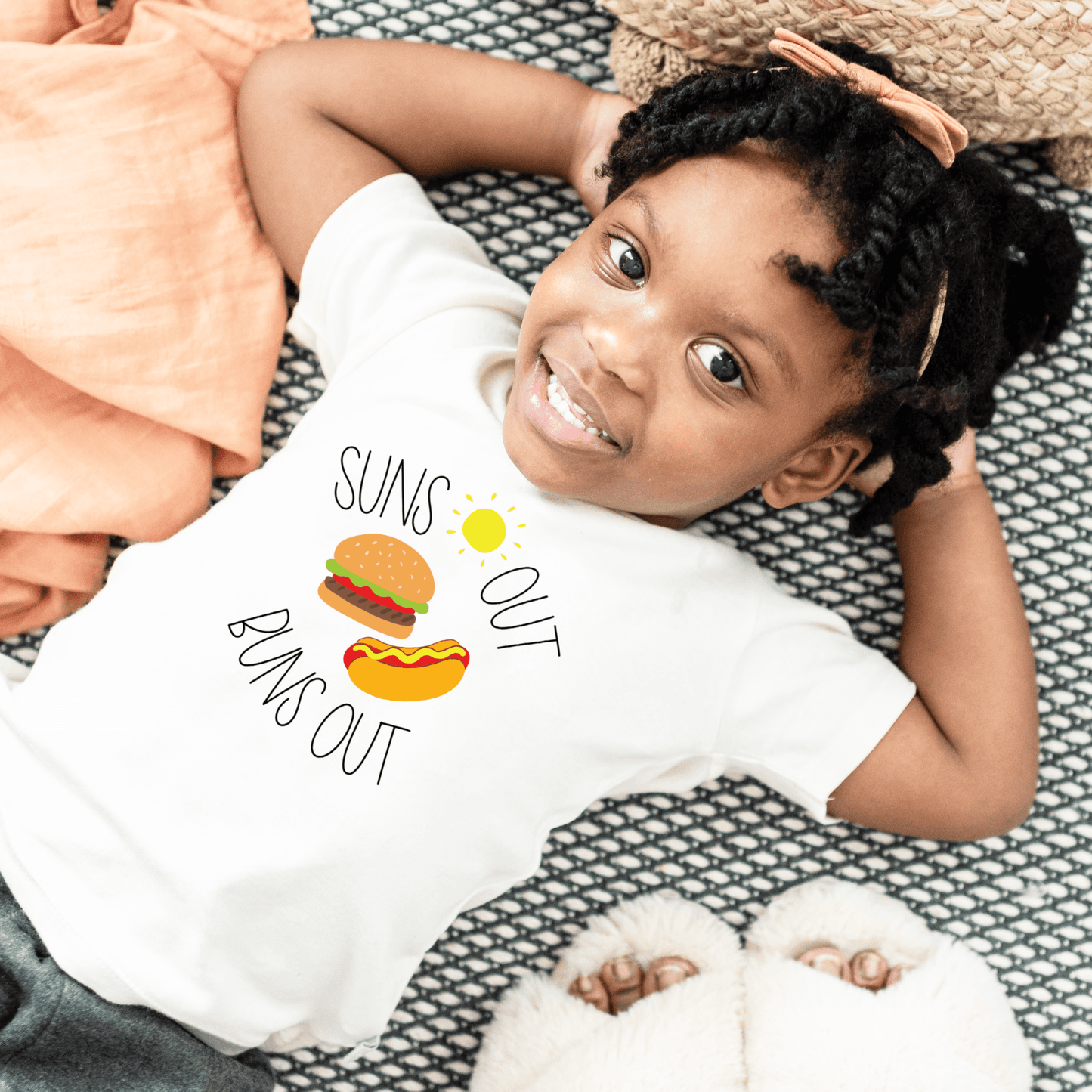 Organic Toddler Graphic Tee - Suns Out Buns Out