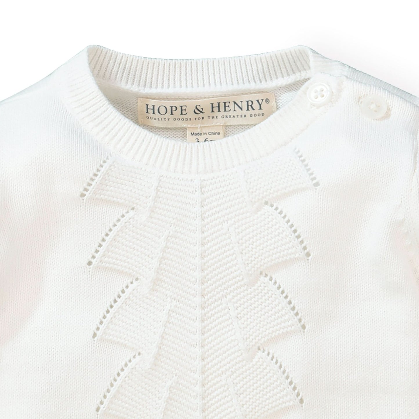 Organic Pointelle Baby Sweater Gown & Bonnet Set