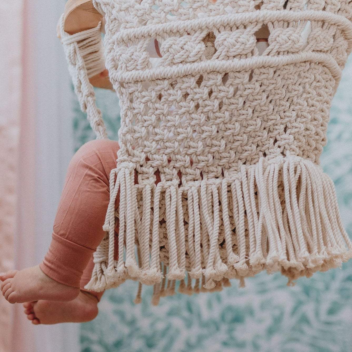 Handmade Organic Macrame Baby Swing