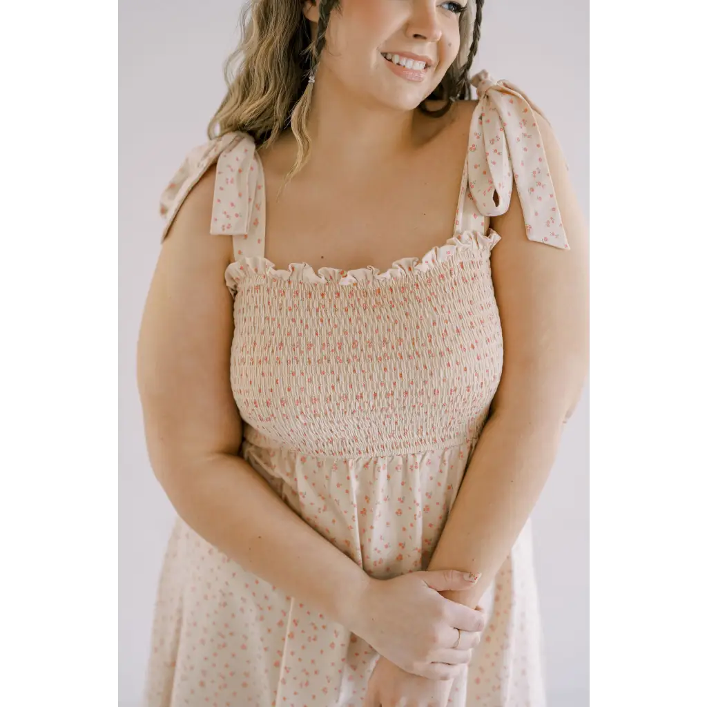 Organic Women's Floral Smocked Day Dress