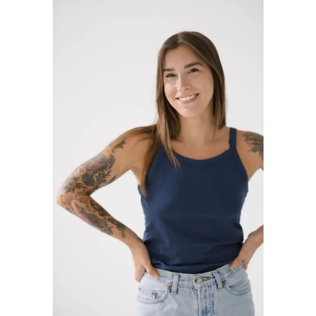 Organic Women's Tank Top - Navy