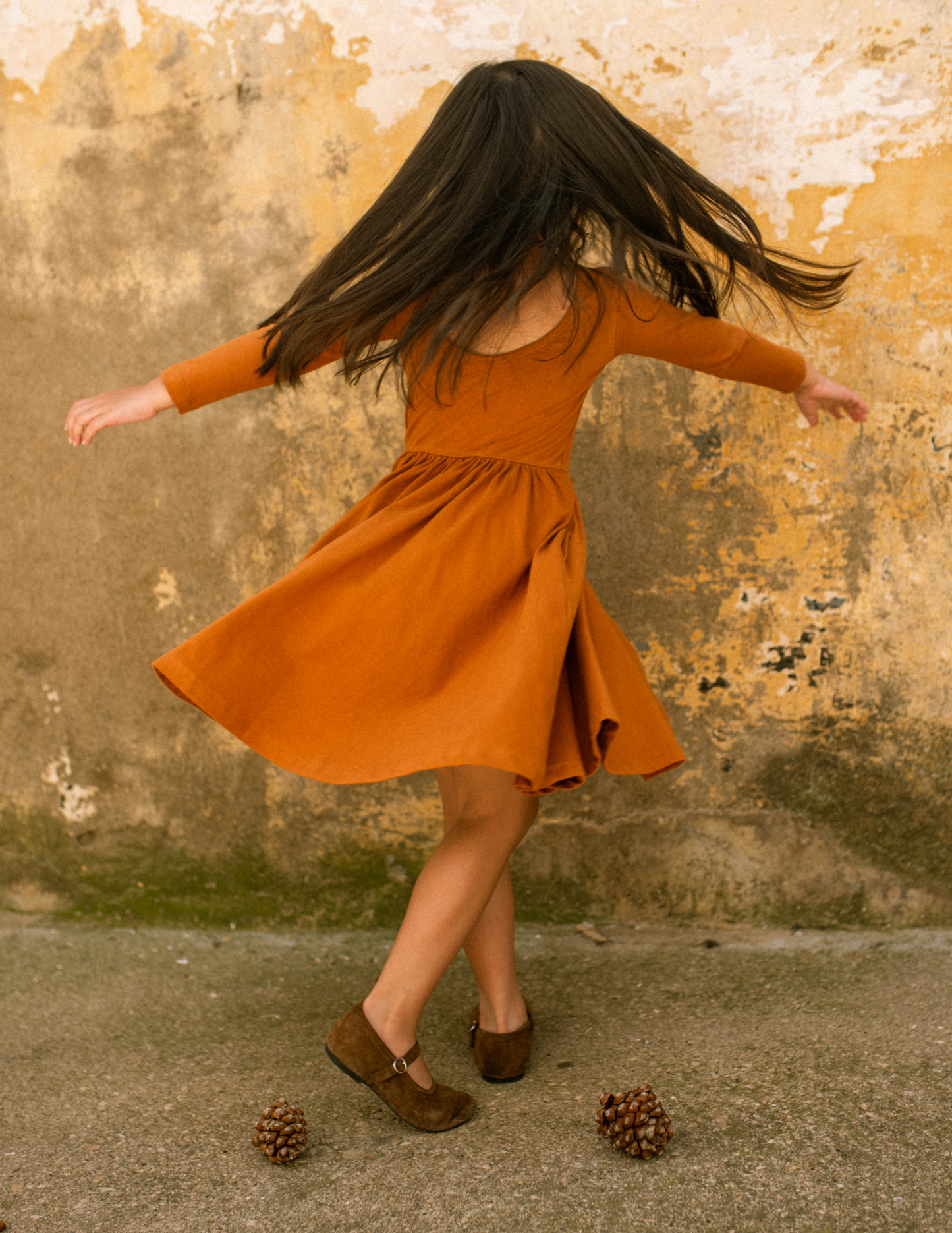 Organic Girls Twirl Dress - Caramel Cafe