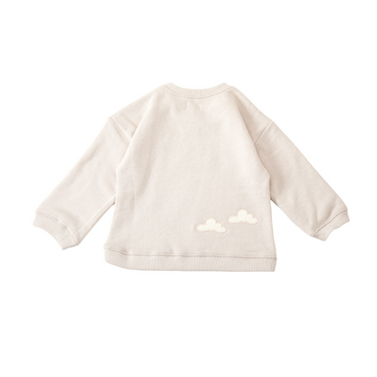 French Terry Organic Baby Sweater - Patched Moon