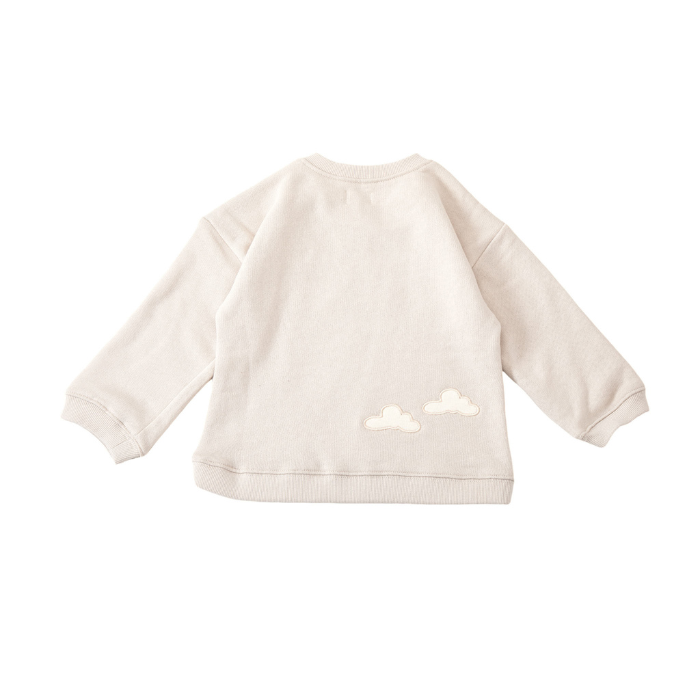 French Terry Organic Baby Pullover - Patched Moon