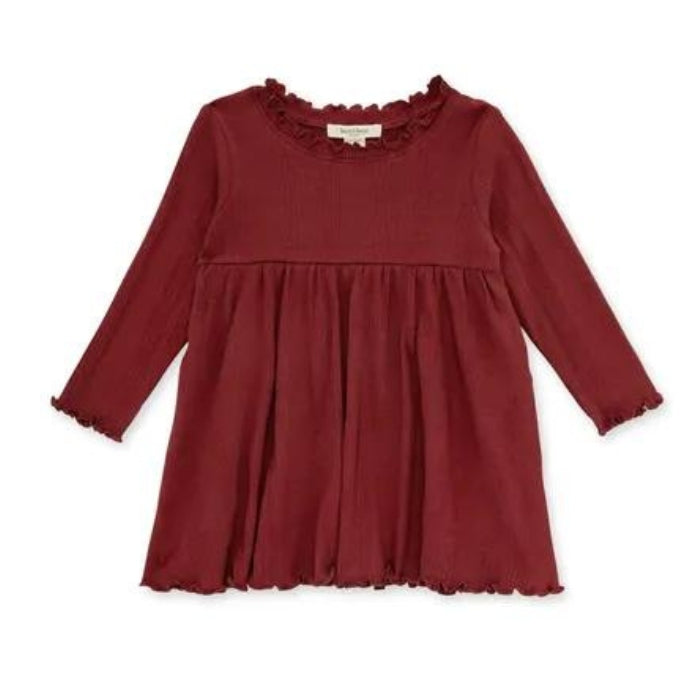 Organic Baby & Toddler Dress - Brick Red