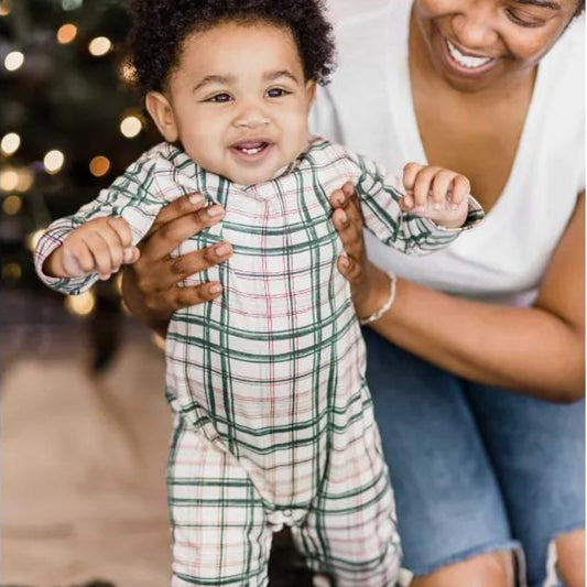 Organic Baby Jumpsuit - Irish Plaid