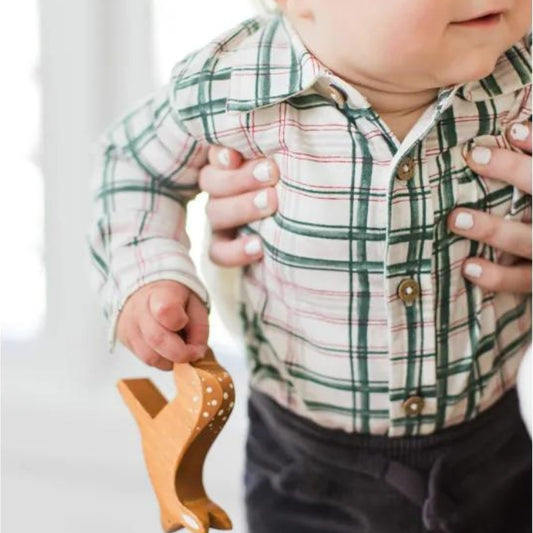 Organic Baby Boy Outfit Set - Irish Plaid