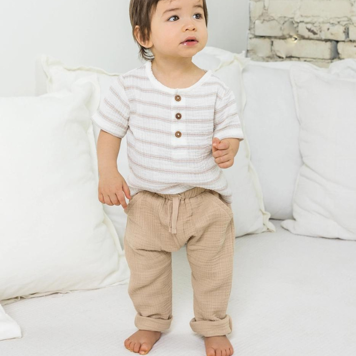 Organic Baby Pants - Clay