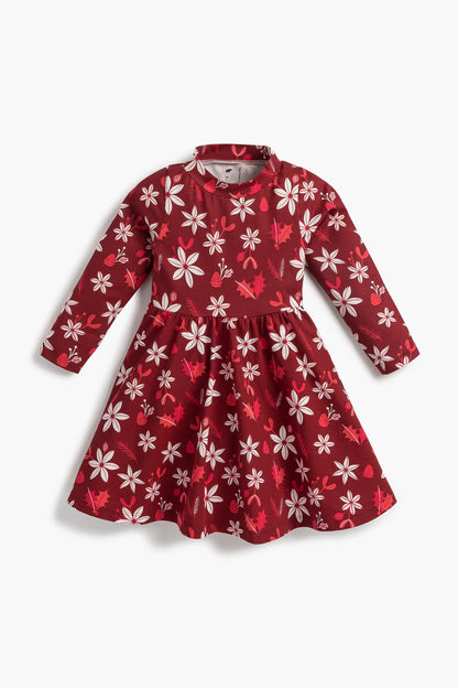 Organic Girls Holiday Dress - Winter Florals