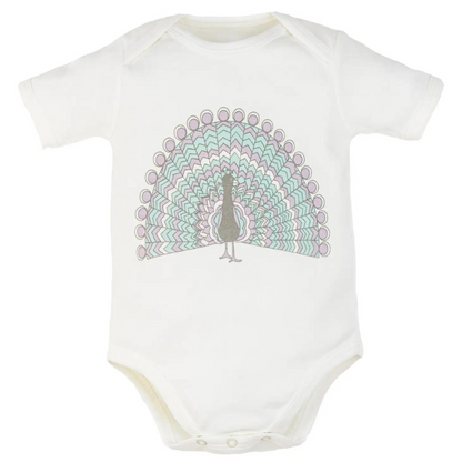 Organic Baby Graphic Bodysuit - Peacock