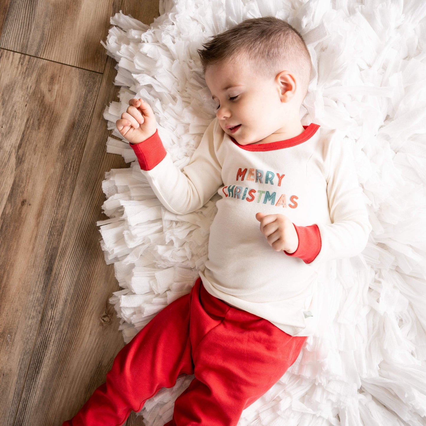 Organic Toddler Holiday Pajamas - Merry Christmas