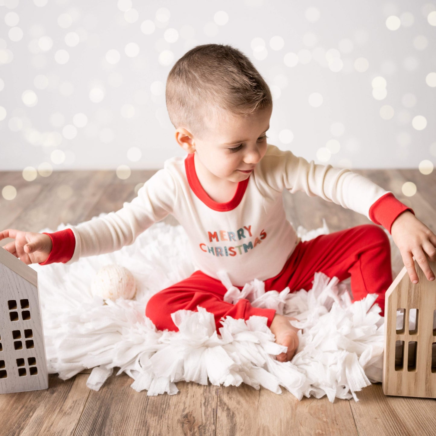 Organic Toddler Holiday Pajamas - Merry Christmas