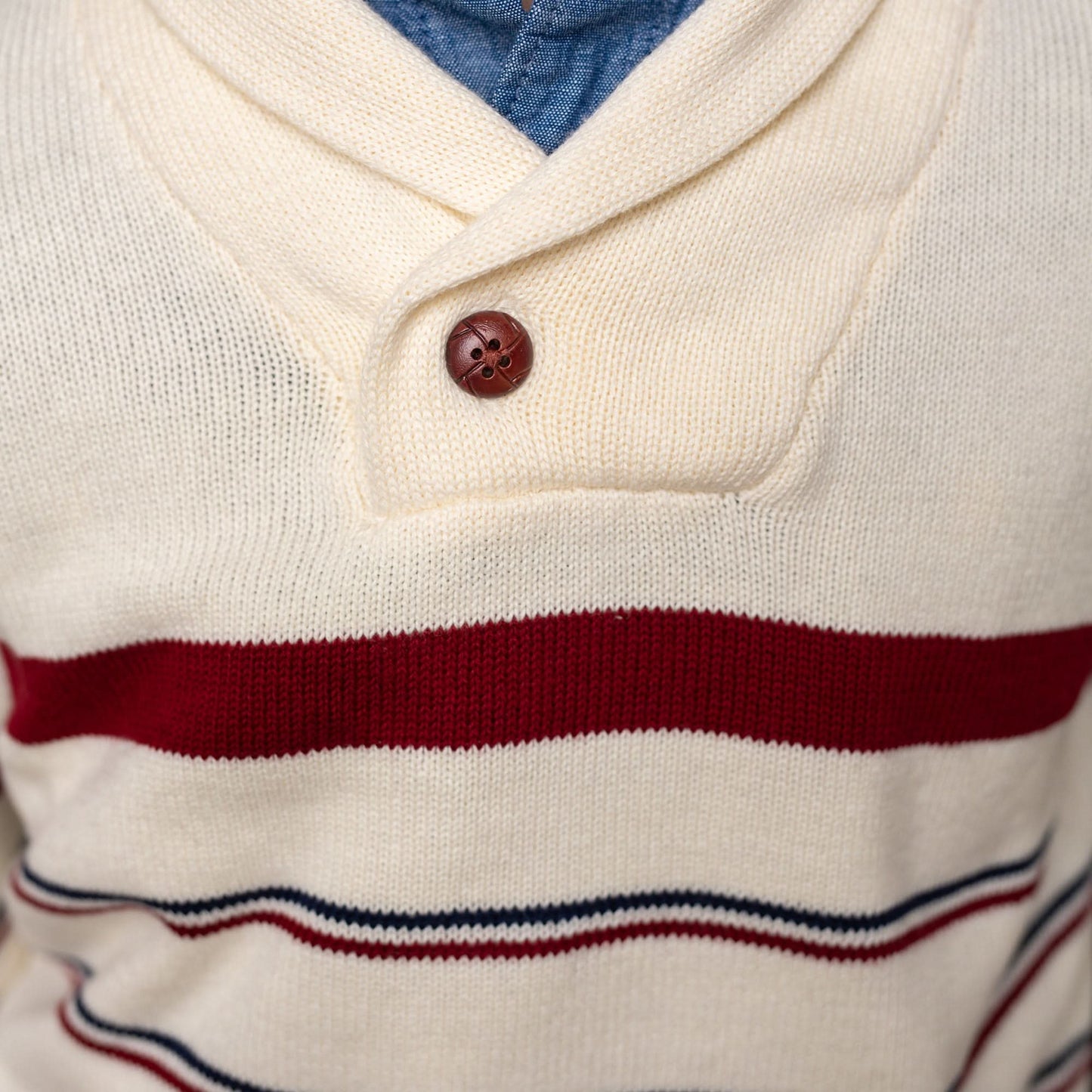 Boys Shawl Collar Organic Sweater