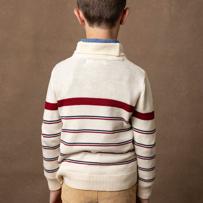 Boys Shawl Collar Organic Sweater