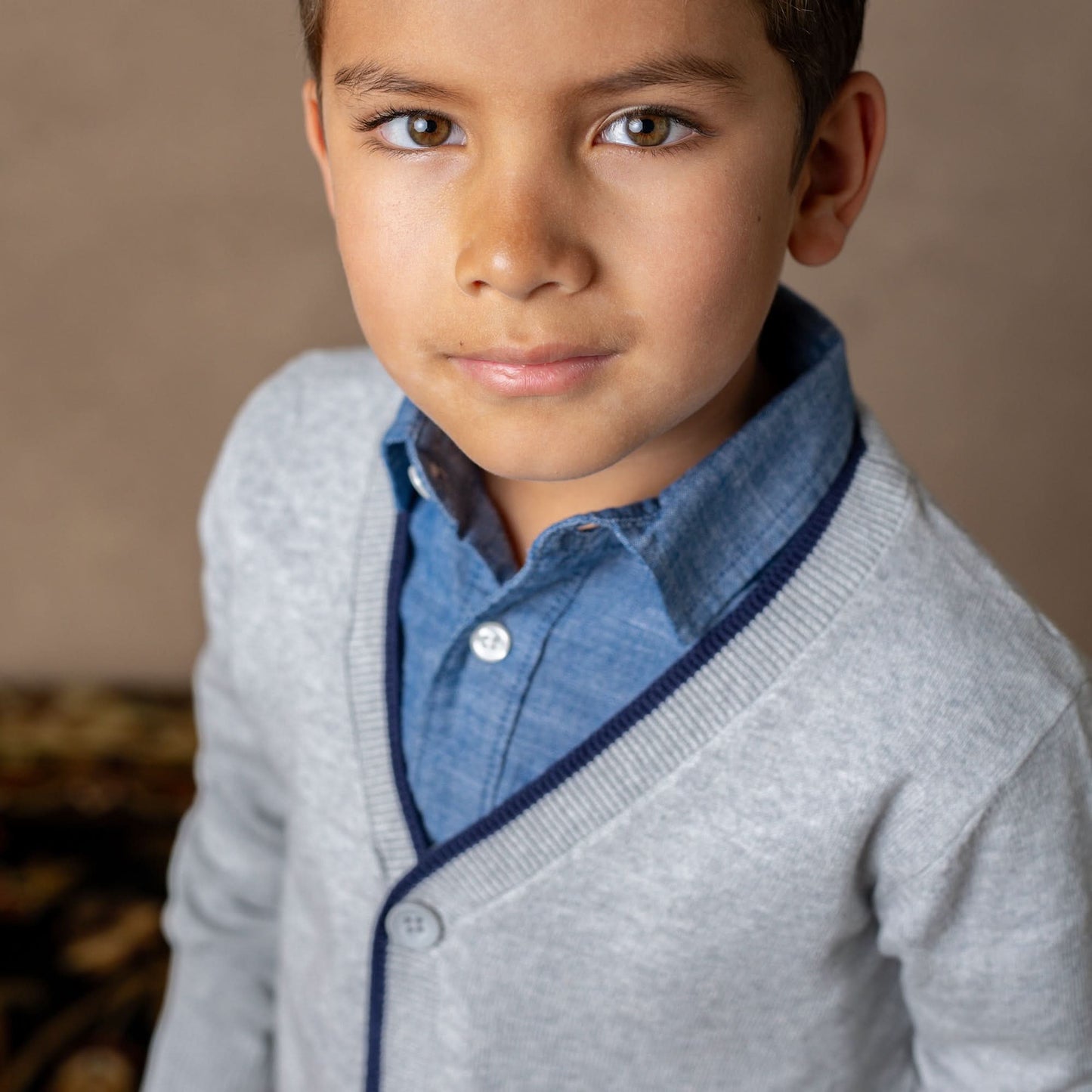 Boys Tipped Cardigan with Elbow Patches