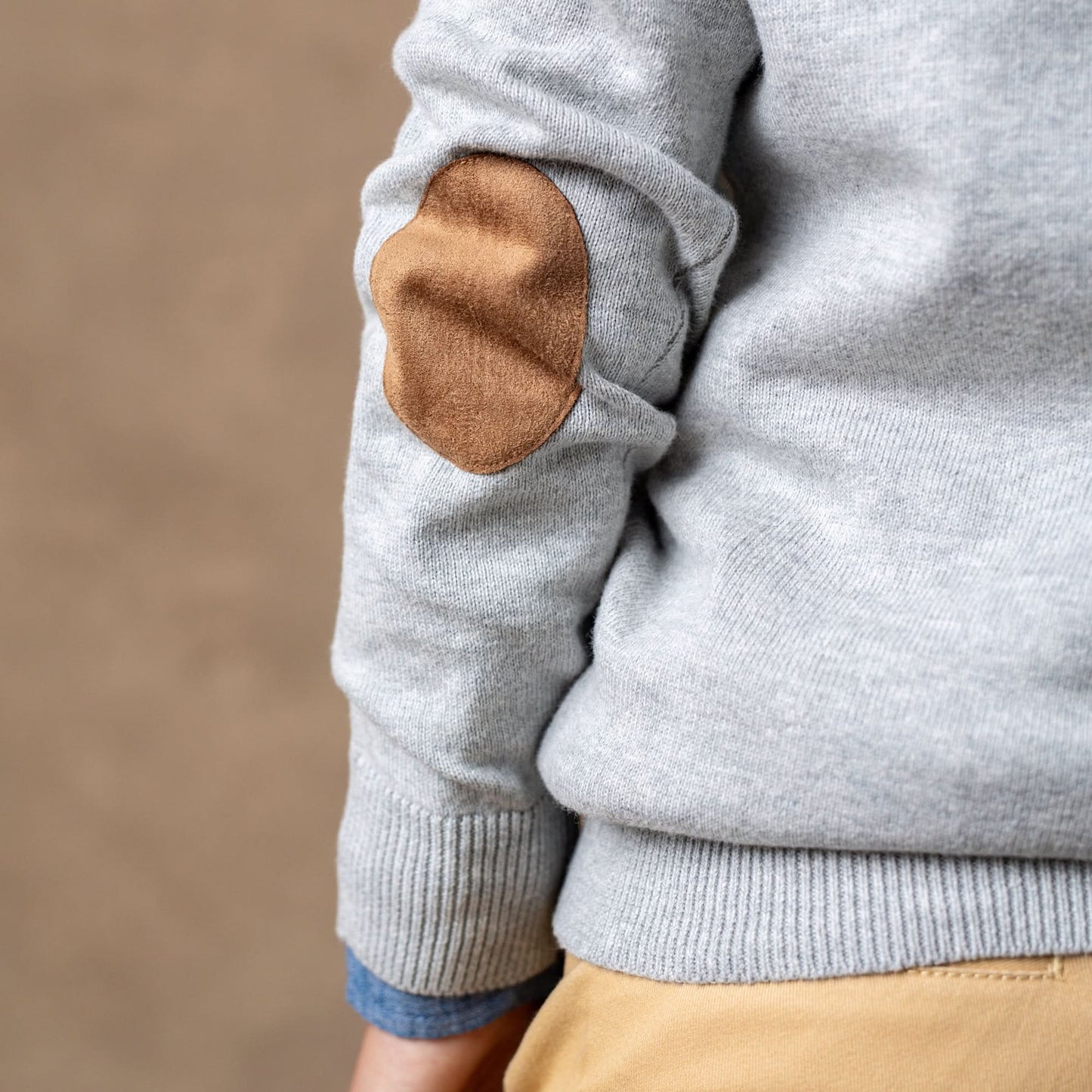 Boys Tipped Cardigan with Elbow Patches