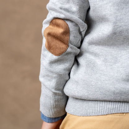 Boys Tipped Cardigan with Elbow Patches