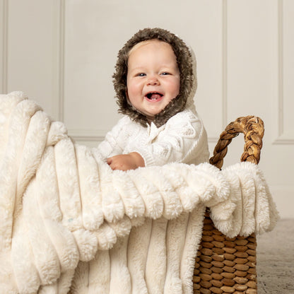 Organic Baby Faux Fur Hooded Romper