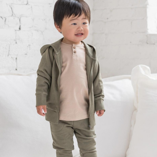 Organic Toddler Zip-Up Hoodie - Forest