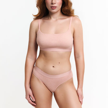Women's Botanical Dye Mid-Rise Brief - Peach