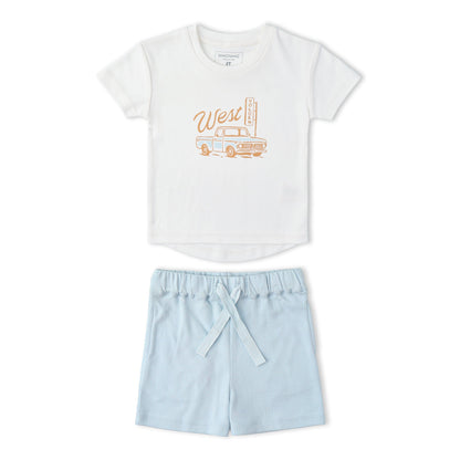 Organic Graphic Tee & Shorts Set - Wild West