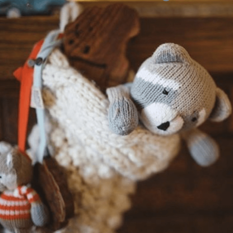 Organic Knit Rattle Buddy - Ramsay the Raccoon