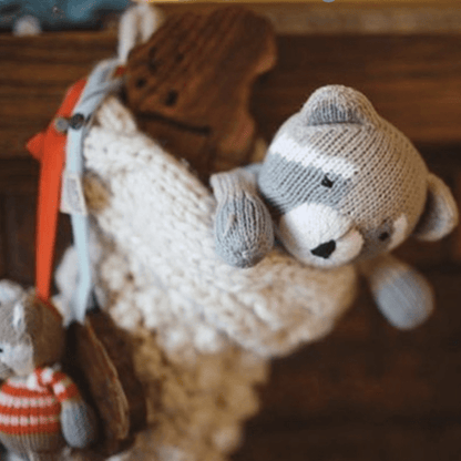Organic Knit Rattle Buddy - Ramsay the Raccoon