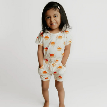 Organic Toddler Outfit / Tee & Short Set - Mama's Sunshine