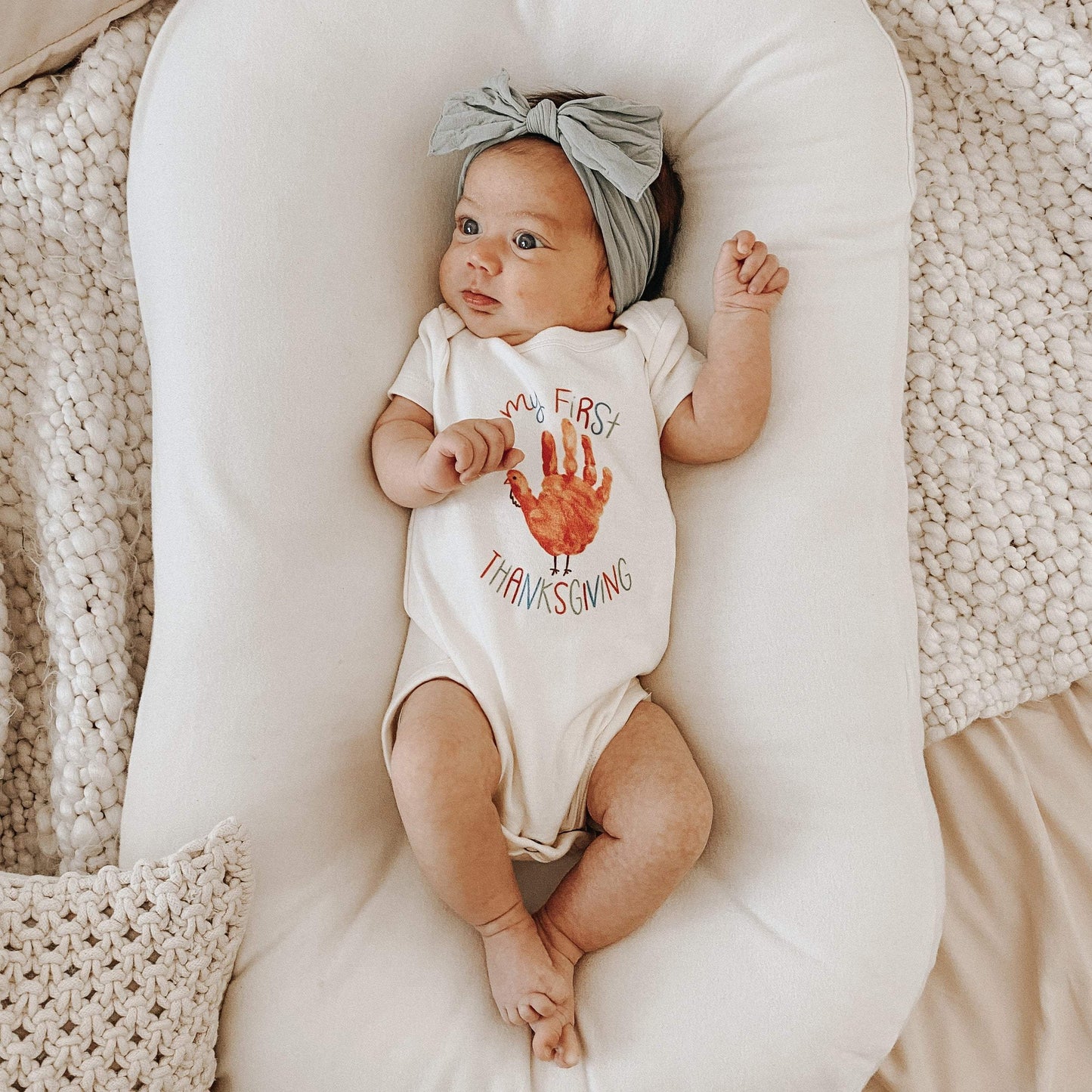 Organic Baby Graphic Bodysuit - My First Thanksgiving