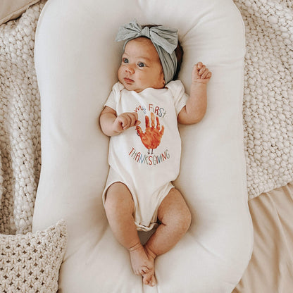Organic Baby Graphic Bodysuit - My First Thanksgiving