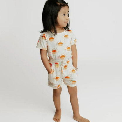 Organic Toddler Outfit / Tee & Short Set - Mama's Sunshine