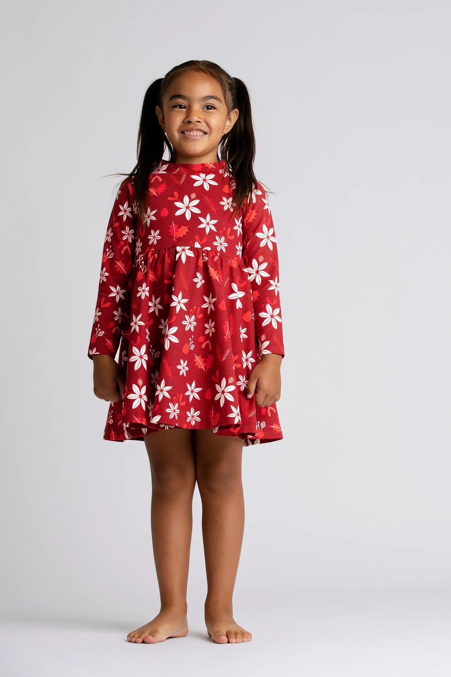 Organic Girls Holiday Dress - Winter Florals
