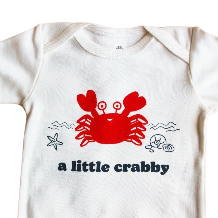 Organic Baby Bodysuit - A Little Crabby